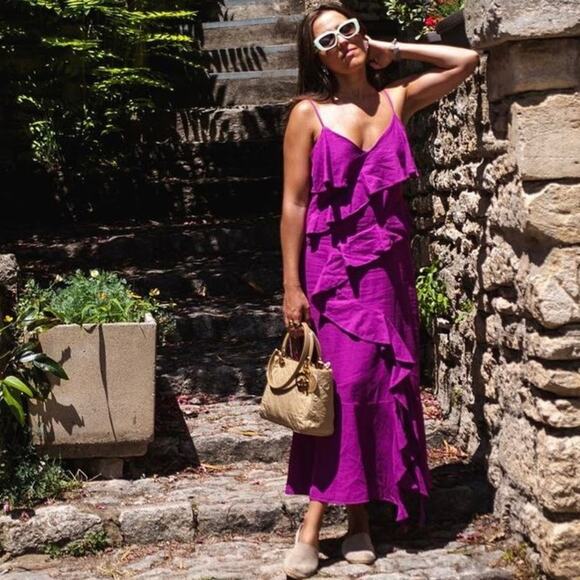 ZARA BLOGGER FAVORITE RUFFLED SLIP DRESS - Picture 6 of 14